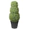 Haute Decor Triple Ball Artificial Boxwood Topiary, Adjustable to 64" Tall
